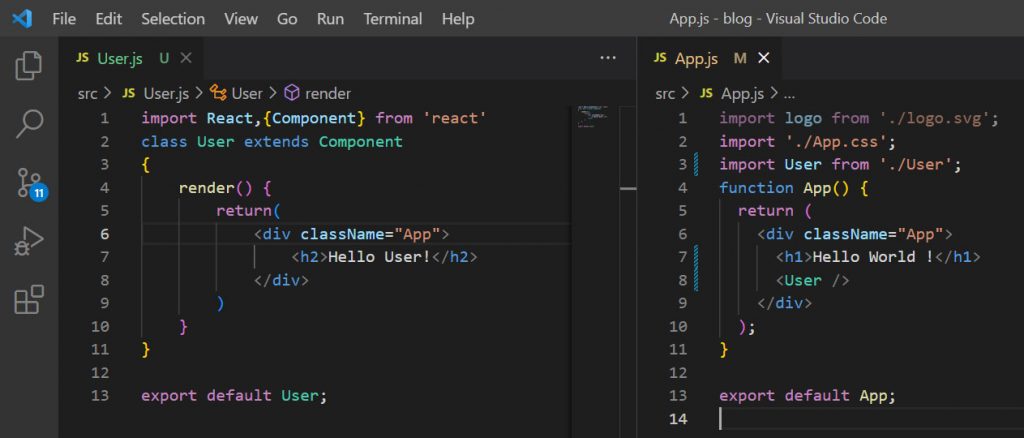 How to create class component in Reactjs?